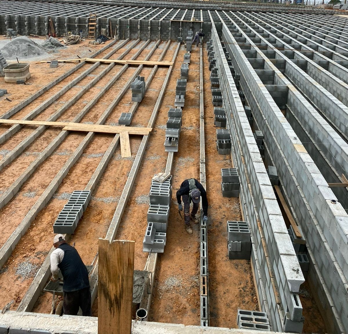 Método construtivo — montagem e selagem das gavetas Park La Pace